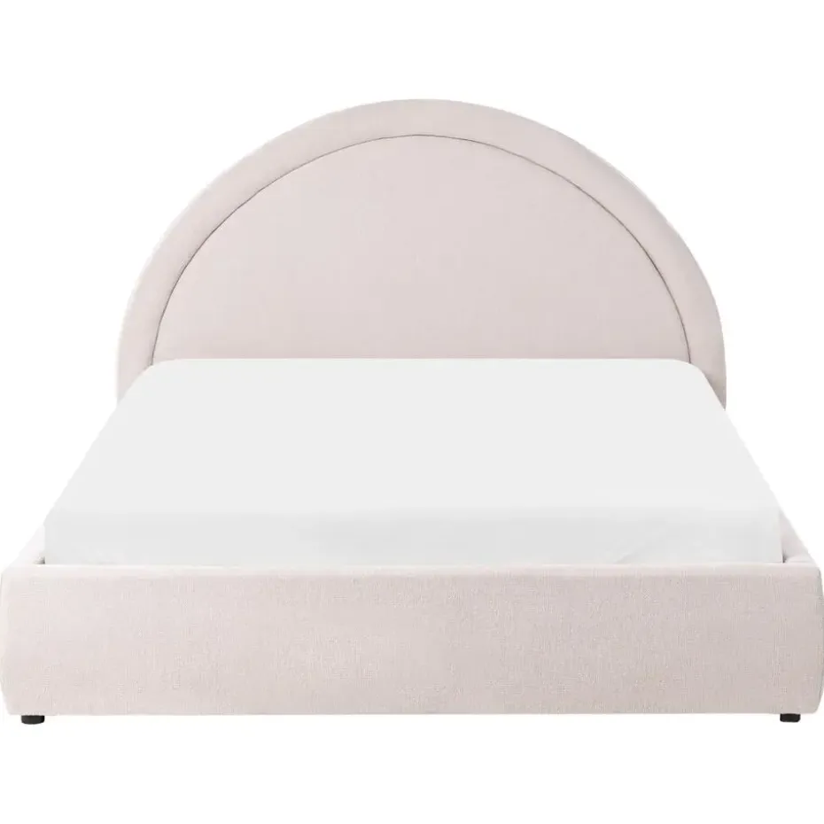 MOUZON - Bed met opbergruimte - Lichtbeige - 140 x 200 cm - Stof