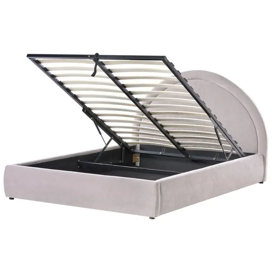 MOUZON - Bed met opbergruimte - Beige - 140 x 200 cm - Stof