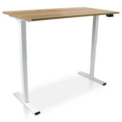 MRC COMFORT elektrisch ARBO zit-sta bureau - 180x80cm - wit - robuust eiken