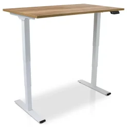 MRC COMFORT elektrisch ARBO zit-sta bureau - 140x80cm - wit - robuust eiken