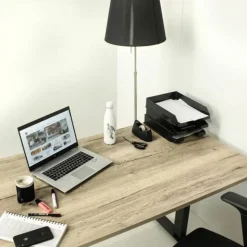 MRC EASY Set - Zit-sta bureau + bureaustoel - 140x80 - robuust eiken