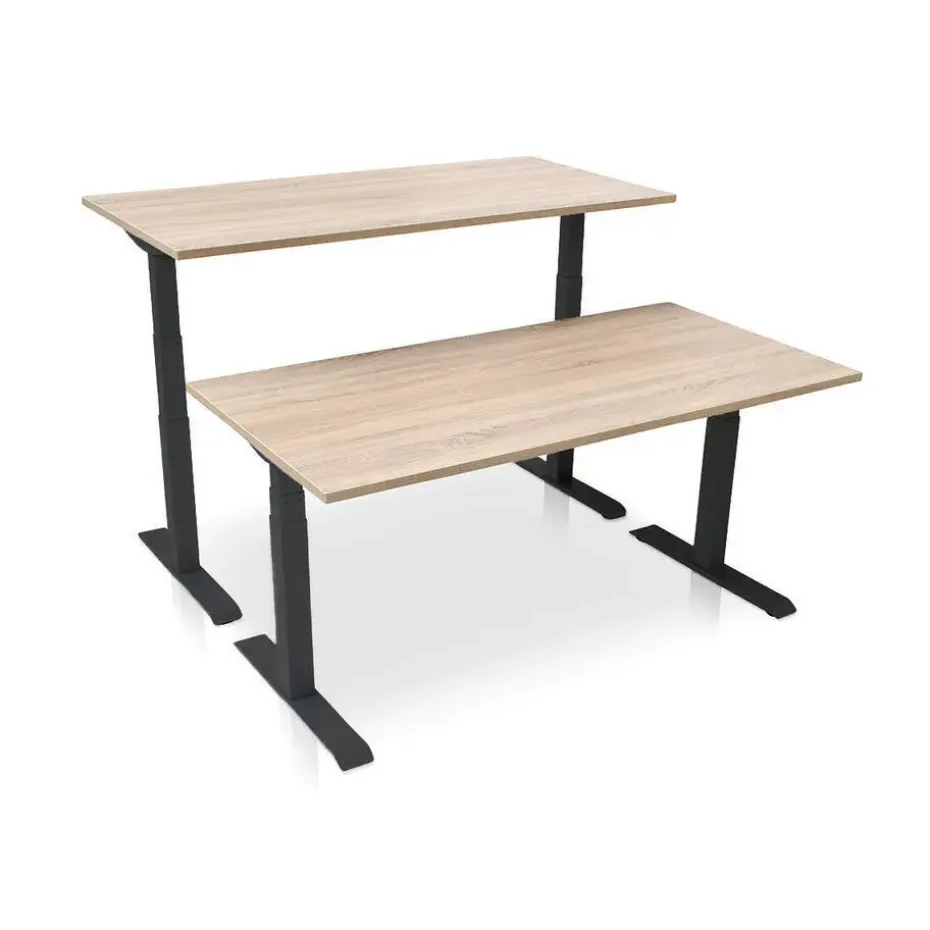 MRC PRO elektrisch ARBO zit-sta bureau - 180x80 cm - midden eiken
