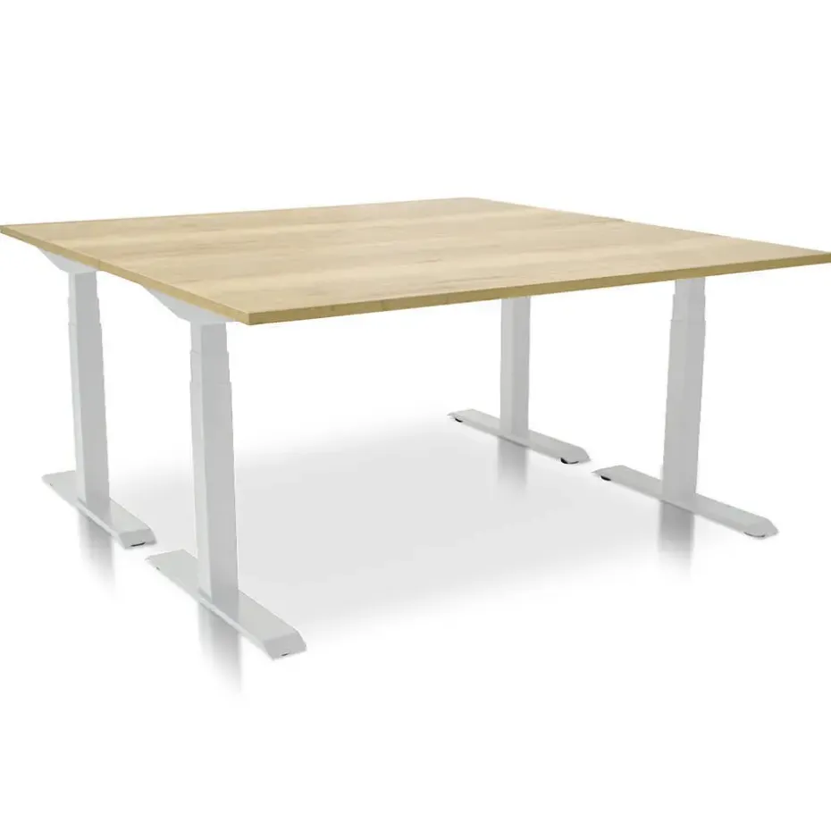 MRC PRO elektrisch ARBO zit-sta bureau - 140x80 cm robuust eiken