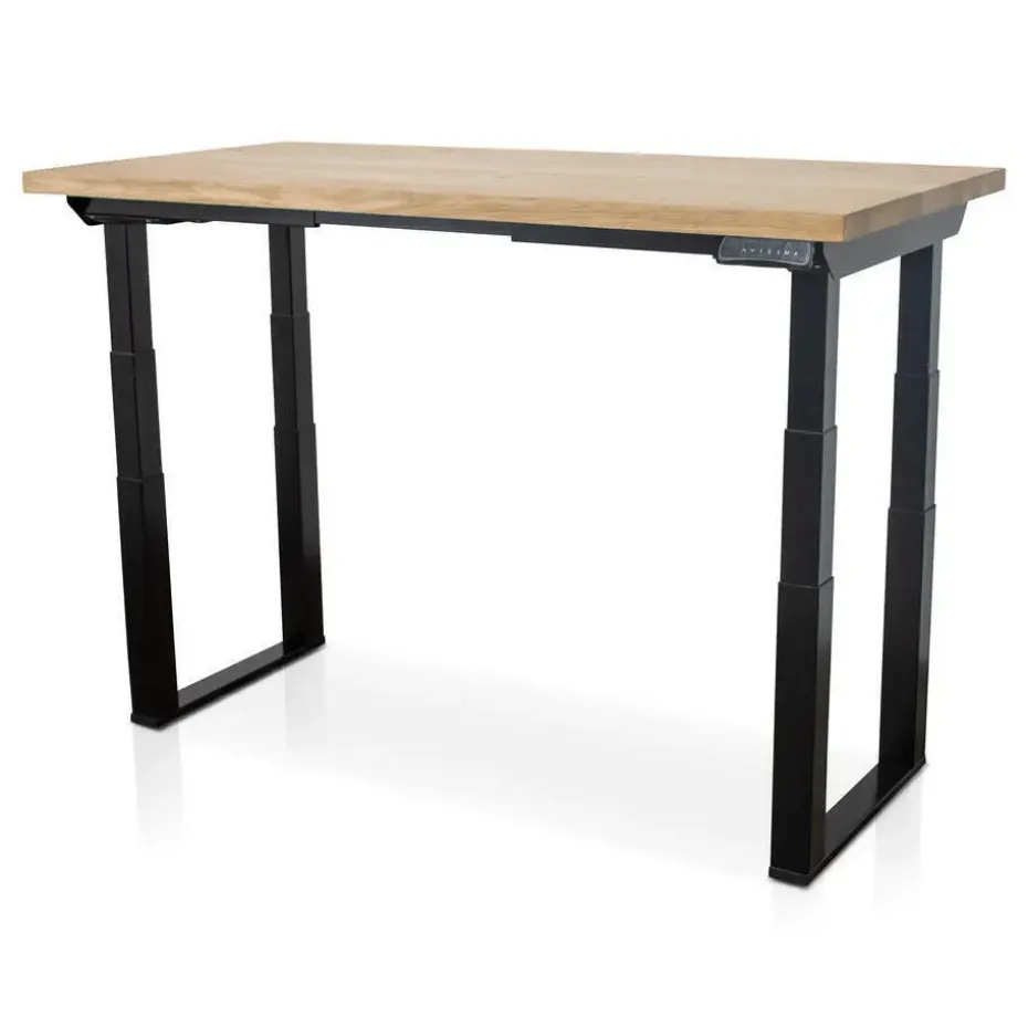 MRC PRO Solid zit-sta bureau massief eiken blad 140x80 zwart NEN-EN527
