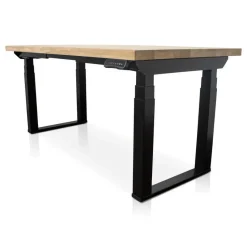MRC PRO Solid zit-sta bureau massief eiken blad 160x80 zwart NEN-EN527