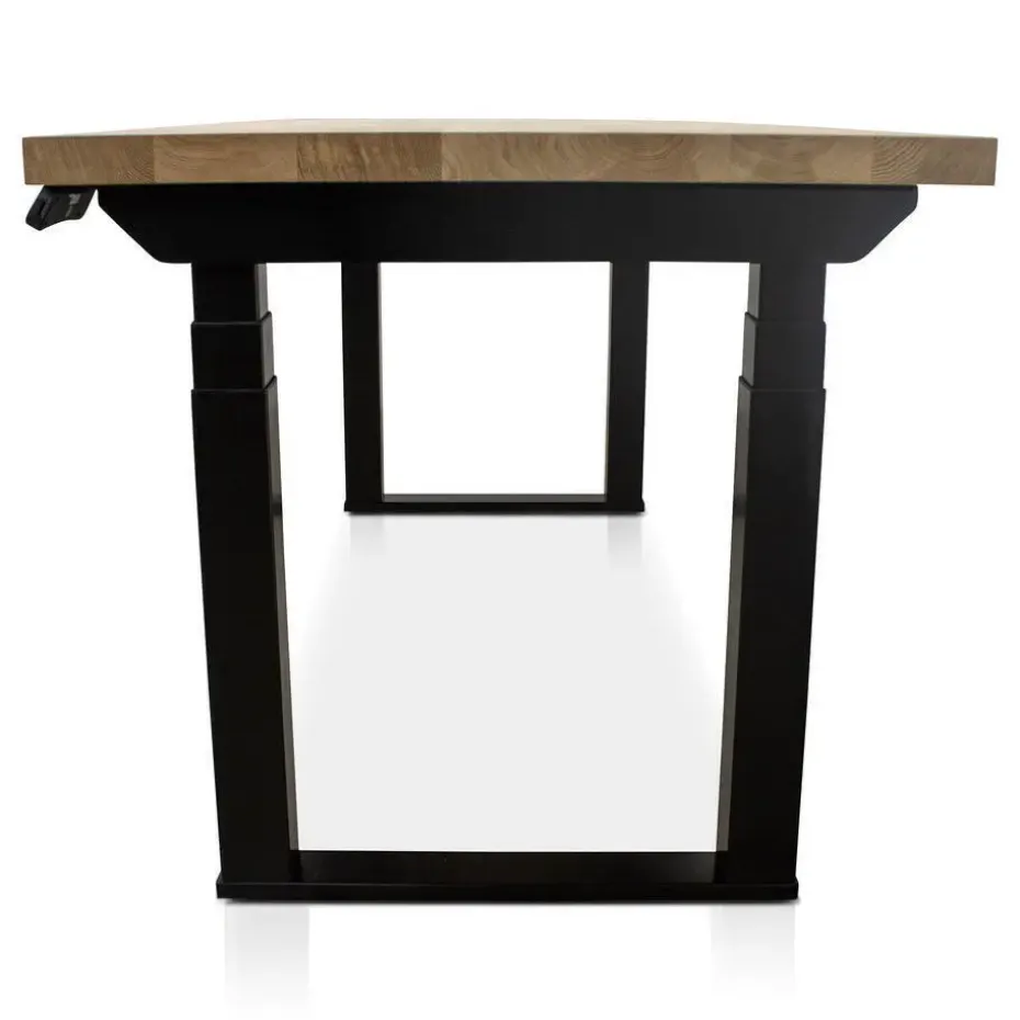 MRC PRO Solid zit-sta bureau massief eiken blad 160x80 zwart NEN-EN527