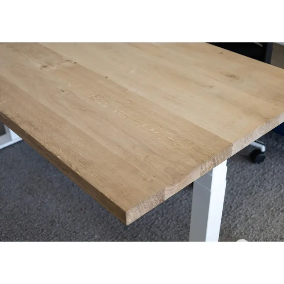MRC PRO Solid zit-sta bureau massief eiken blad 160x80 zwart NEN-EN527