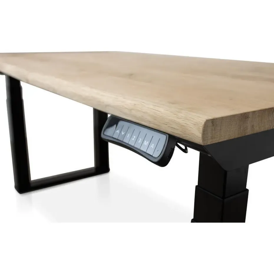 MRC PRO Solid zit-sta bureau massief boomstamblad 180x90 zwart NEN-EN527
