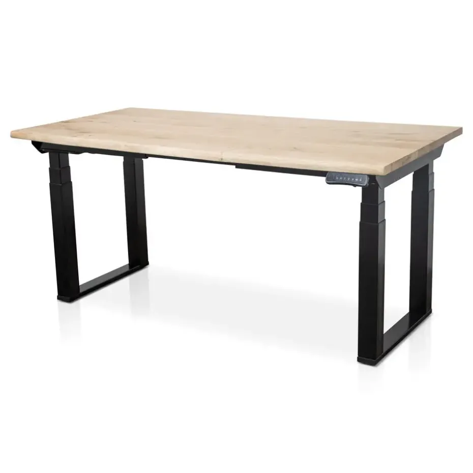 MRC PRO Solid zit-sta bureau massief boomstamblad 160x80 zwart NEN-EN527
