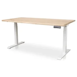 MRC Zit-sta bureau massief boomstam blad 180x90 wit frame NEN-EN 527