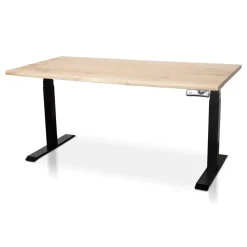 MRC Zit-sta bureau massief boomstam blad 180x90 zwart frame NEN-EN 527