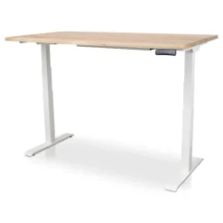MRC Zit-sta bureau massief boomstam blad 120x80 wit frame NEN-EN 527