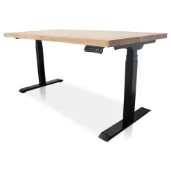 MRC Zit-sta bureau massief eiken blad 160x80 zwart frame NEN-EN 527