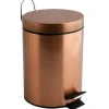 MSV badkamer/toilet pedaalemmer - koper kleurig - 3L - 17 x 25 cm