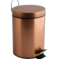 MSV badkamer/toilet pedaalemmer - koper kleurig - 3L - 17 x 25 cm