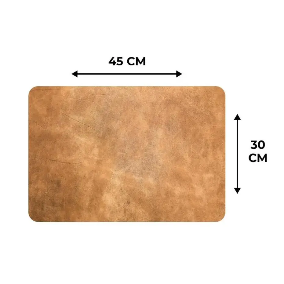 MuchoWow Placemat (6stuks) 45x30cm Leer Structuur Lederlook