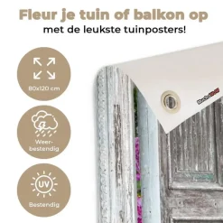 MuchoWow Tuinposter 80x120cm Doorkijk Hortensia Bloemen