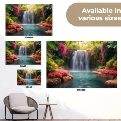 MuchoWow Tuinposter 90x60cm Waterval Natuur Planten Jungle