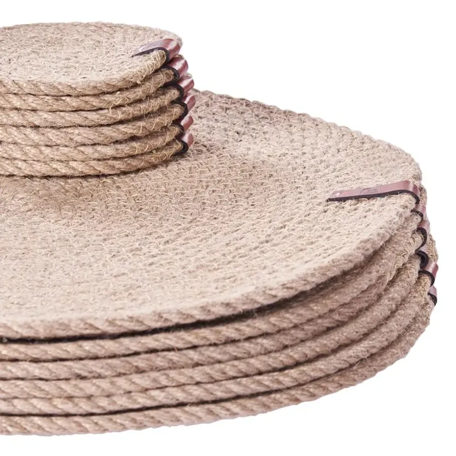 MUNTRIES - Set van 12 placemats en onderzetters - Natuurlijk - Jute