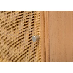Nachtkastje met 1 deur en 1 lade van natuurlijk rotan