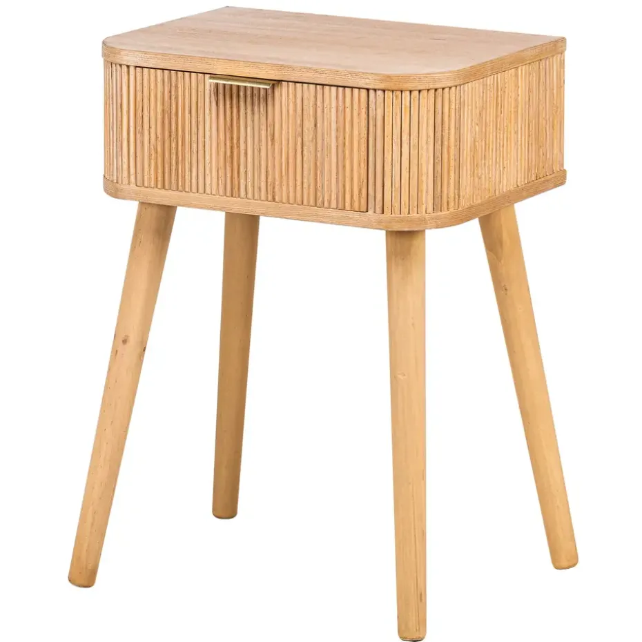 Nachtkastje met 1 lade van natuurlijk hout