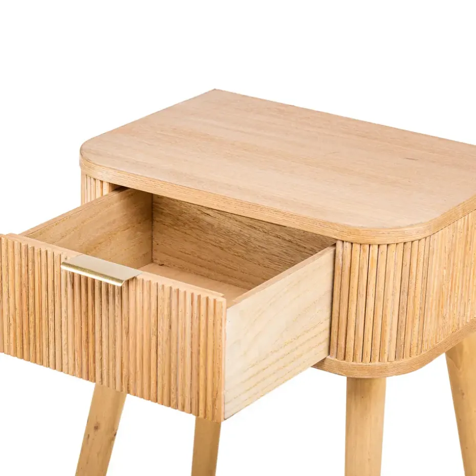 Nachtkastje met 1 lade van natuurlijk hout