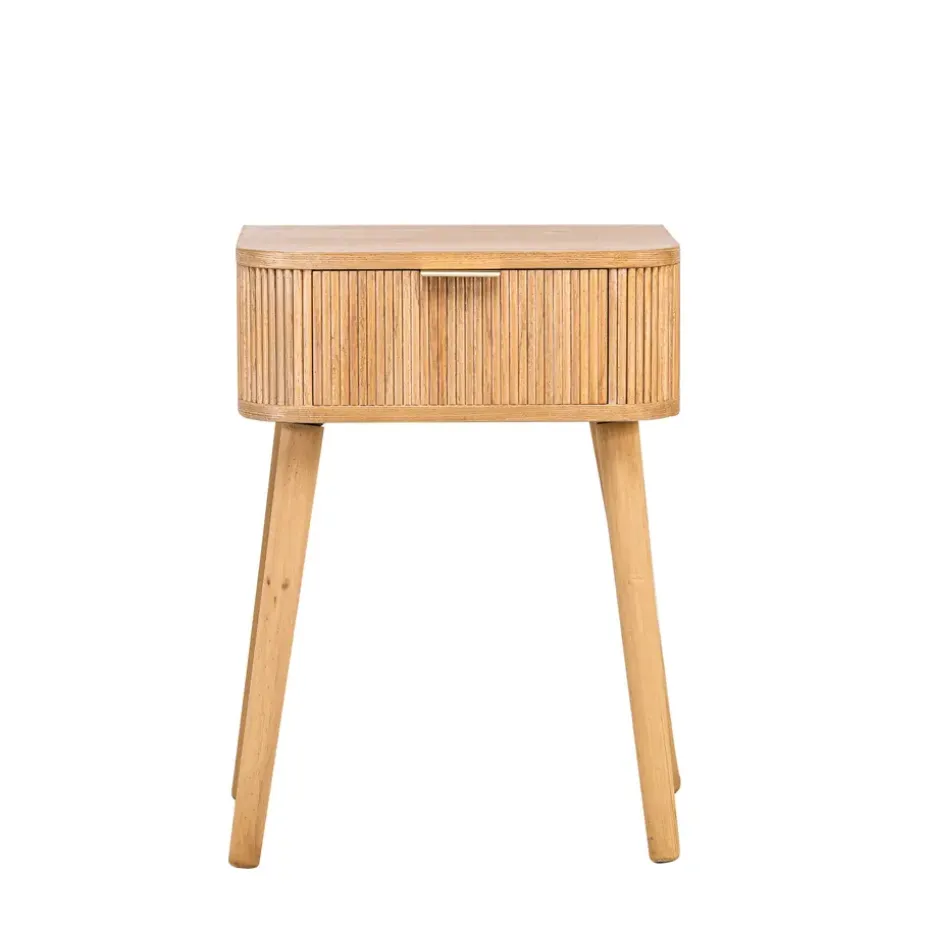 Nachtkastje met 1 lade van natuurlijk hout