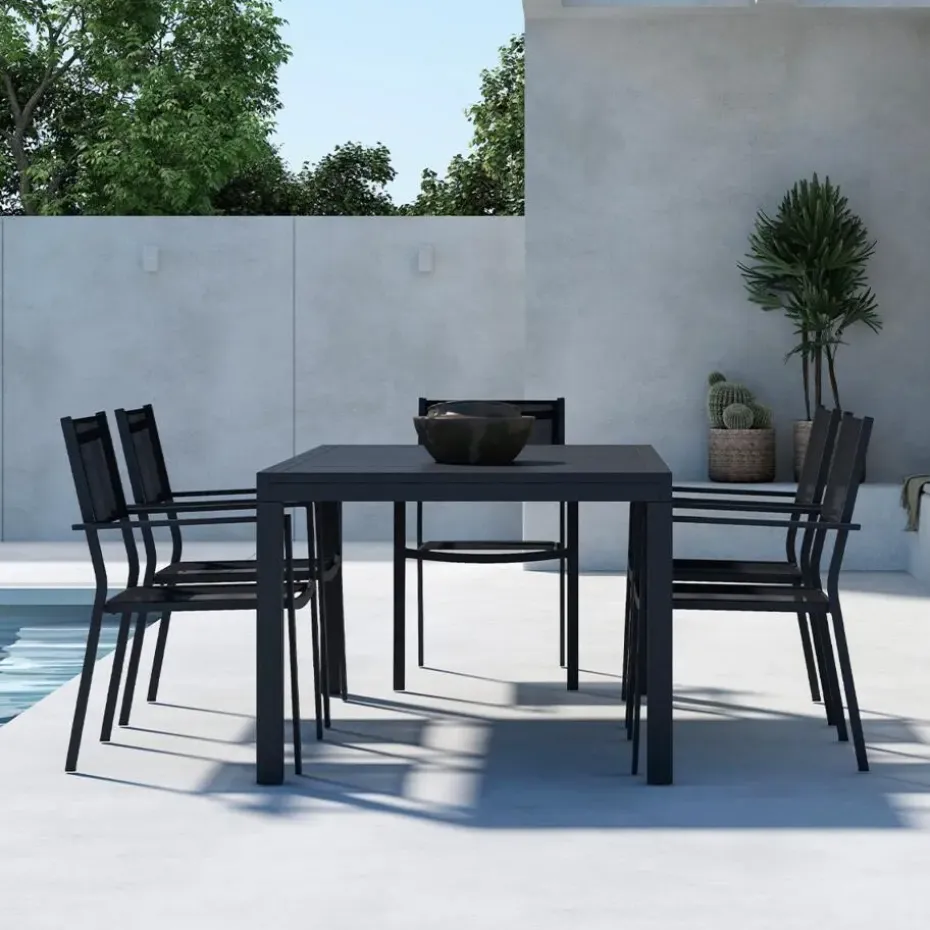 Nest outdoor Grace Uitschuifbare Tuintafel Zwart - 160 tot 240 x 100 cm
