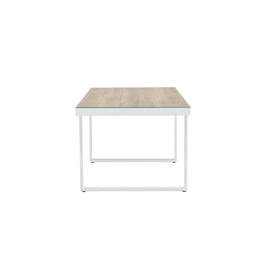 Nest outdoor Mathijs Tuintafel Aluminium Wit - met Glazen Tafelblad