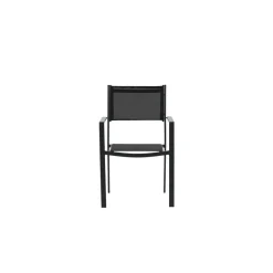 Nest outdoor Narda aluminium tuinstoel zwart - met armleuningen - set van 4