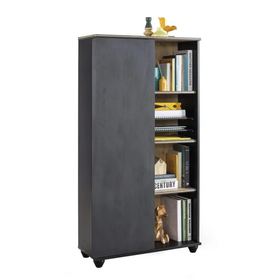 New York Compact boekenkast kast zwart tienerkamer