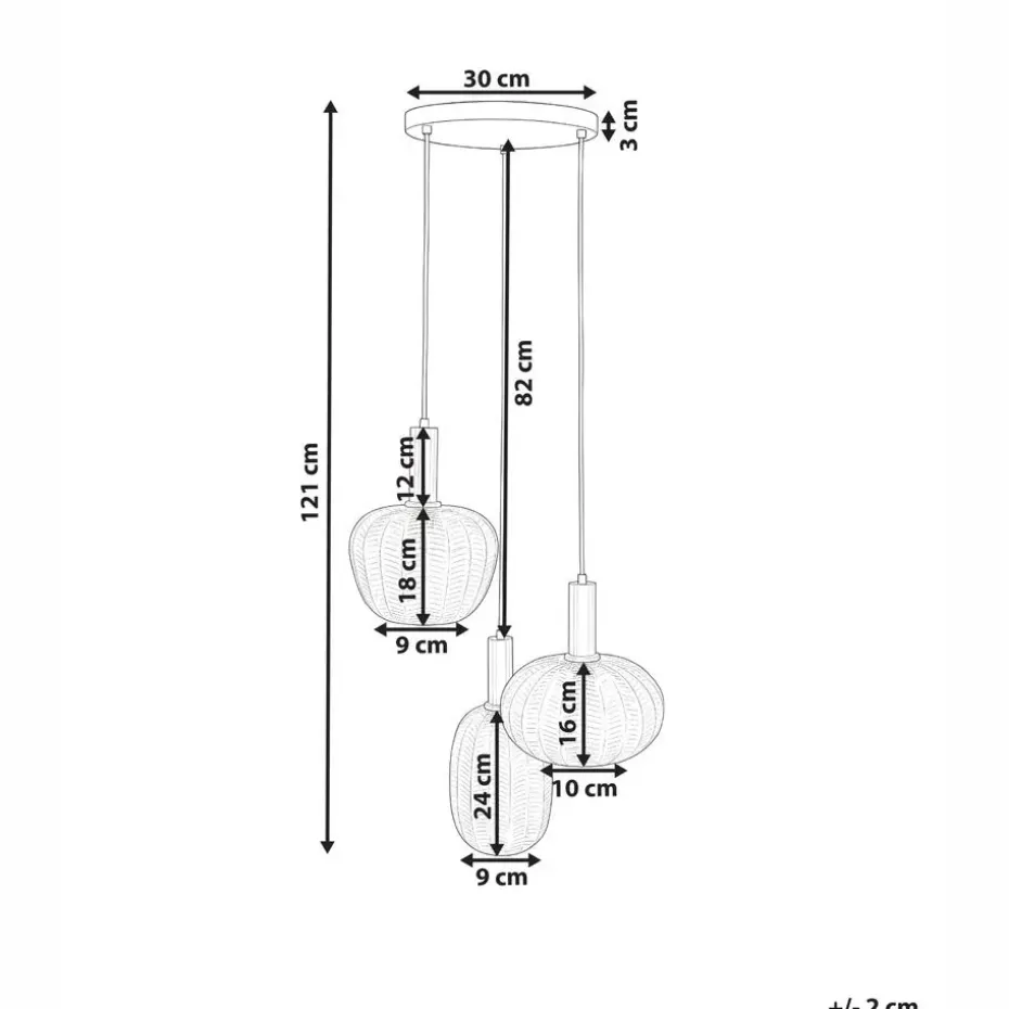 NJORO - Hanglamp met 3 lichten - Transparant - Glas