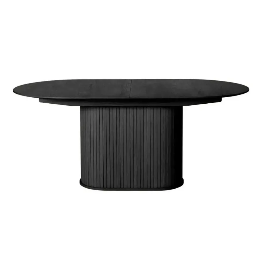 Nordic Home - Amie uitschuifbare eettafel 95x180-230 cm ovaal - zwart