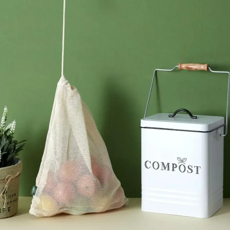 Nordix Compostbak met Deksel Set van 2 GFT Afvalbakje Aanrecht Keuken Prullen...
