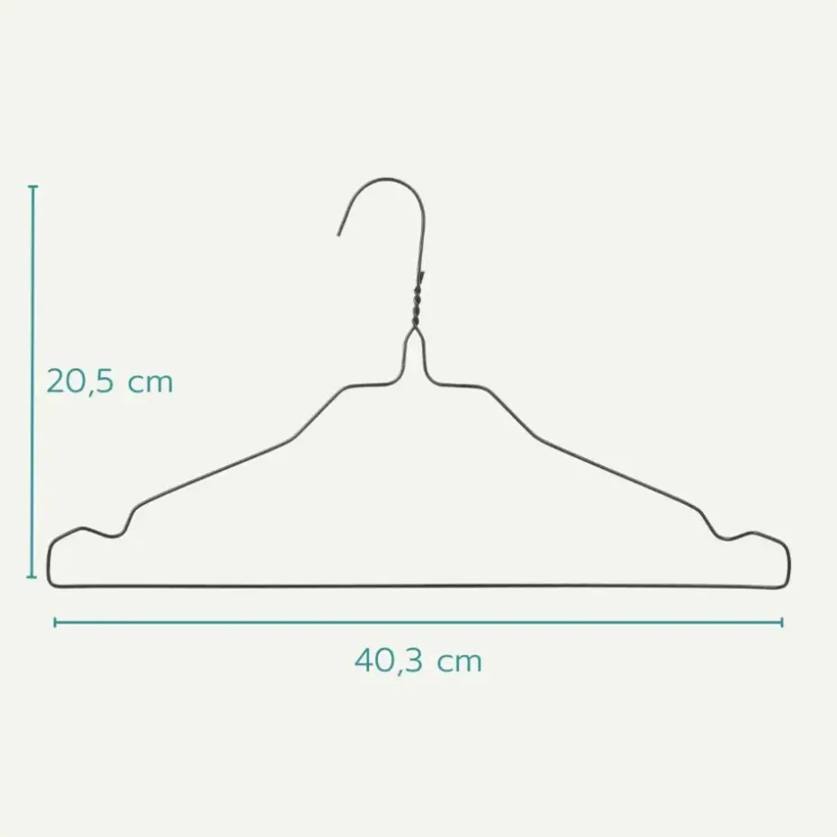 Nordix Kledinghangers set 75 stuks Metaal Zwart Draadhanger Kleerhangers