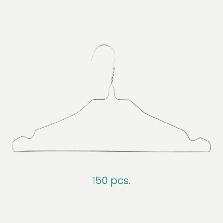 Nordix Kledinghangers set 150 stuks Metaal Draadhanger Kleerhangers