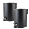 Nordix Pedaalemmer 3 Liter 2 Stuks Badkamer Toilet Zwart Metaal