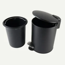 Nordix Pedaalemmer 3 Liter 2 Stuks Badkamer Toilet Zwart Metaal