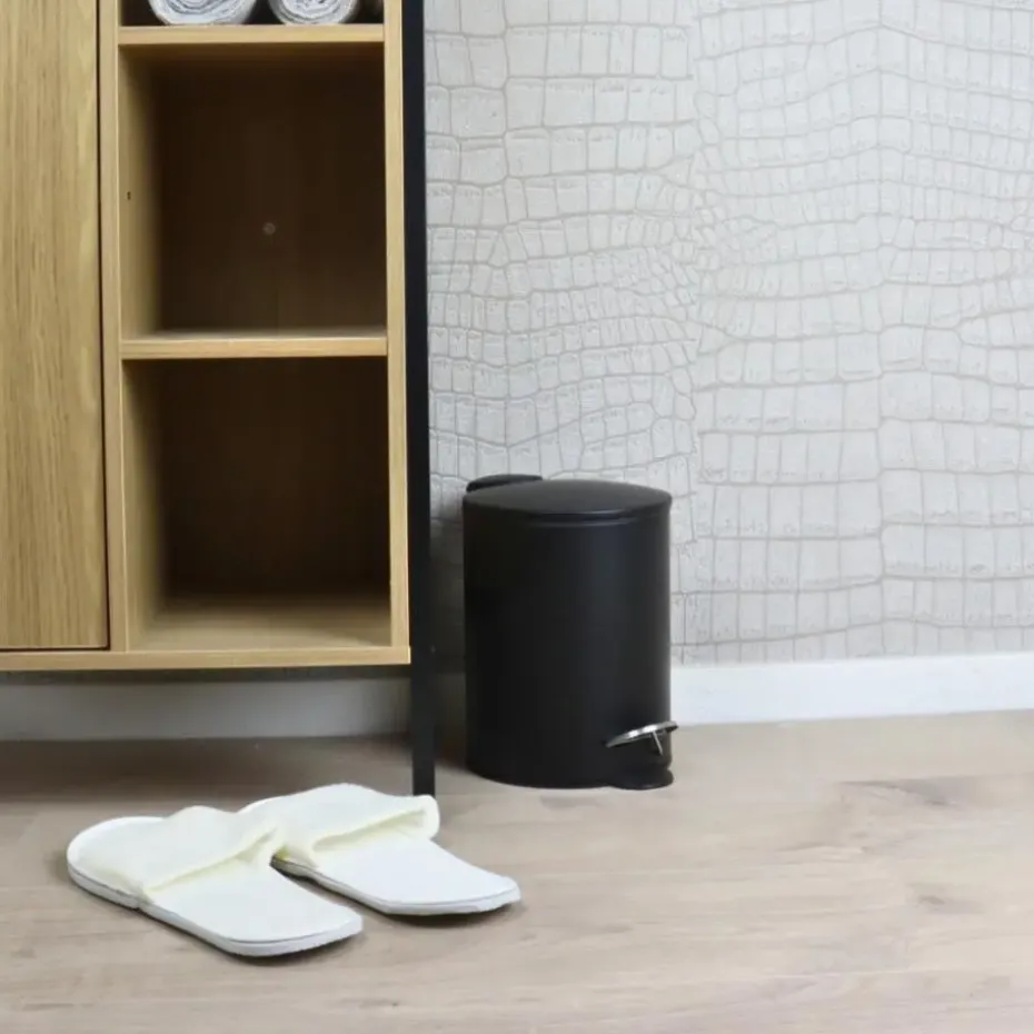Nordix Pedaalemmer 3 Liter Badkamer Toilet Zwart Metaal