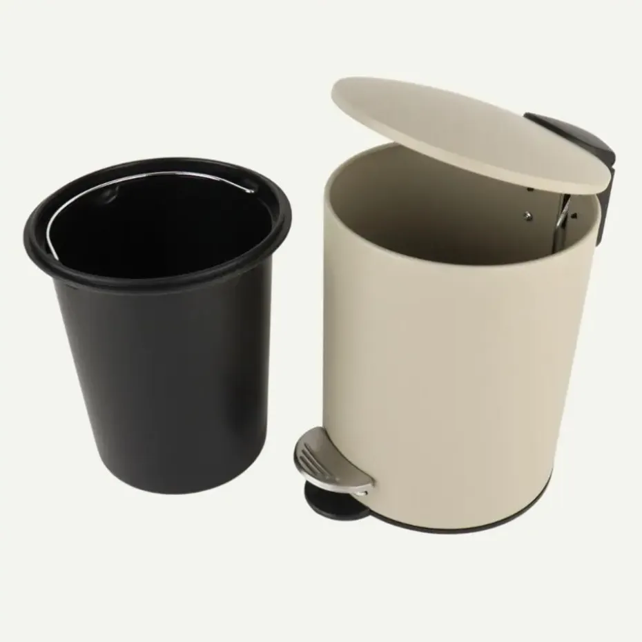 Nordix Pedaalemmer 3 Liter Badkamer Toilet Beige Metaal