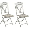 NURRA - Set van 2 tuinstoelen - Grijs - IJzer
