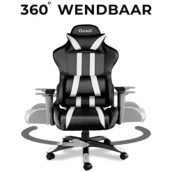 Ocazi Chicago Gaming stoel - Bureaustoel - Zwart/Wit