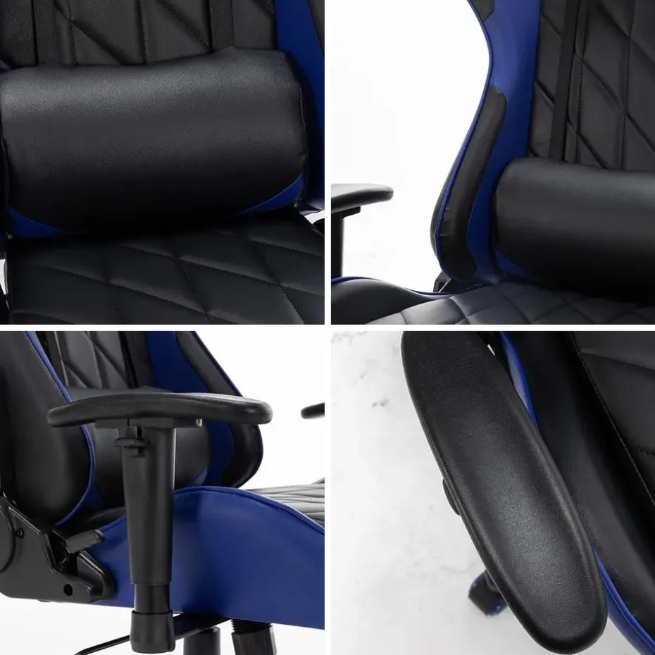 Ocazi Nevada Gaming stoel - Bureaustoel - Zwart/Blauw