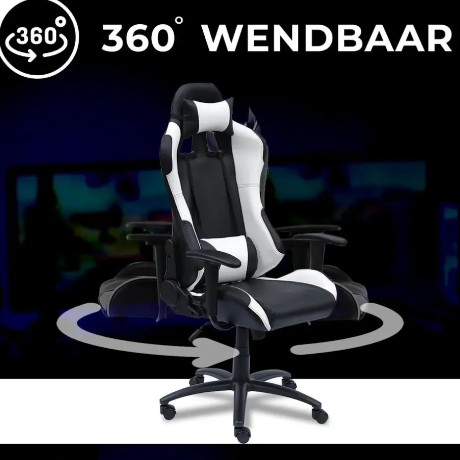 Ocazi New York Gaming stoel - Bureaustoel - Zwart/Wit
