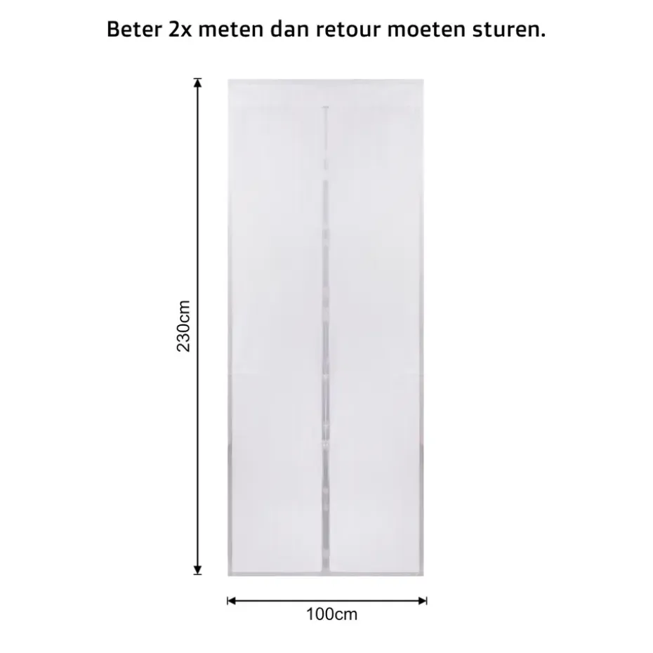 O’DADDY Deurgordijn – Magnetisch Vliegengordijn - 100x230cm – hor Wit
