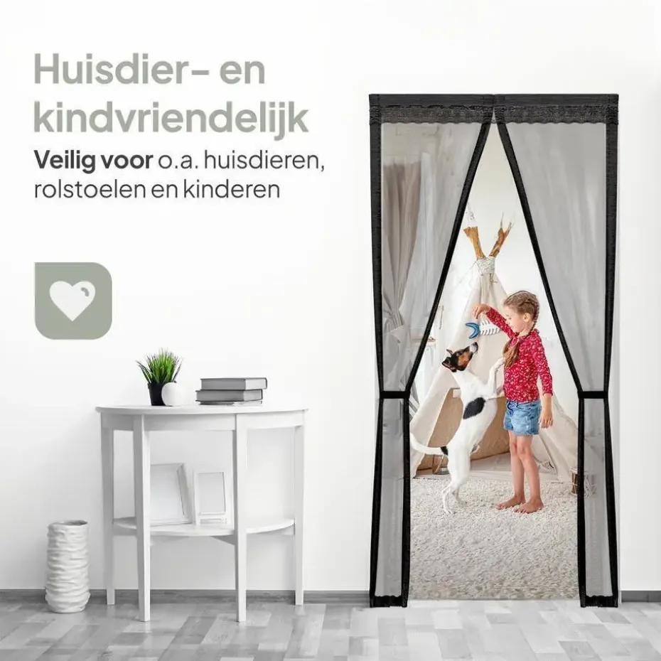 O'DADDY Deurgordijn Deluxe FIBER - Magnetisch Vliegengordijn 85x205 Zwart
