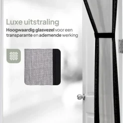 O'DADDY Deurgordijn Deluxe FIBER - Magnetisch Vliegengordijn 85x205 Zwart