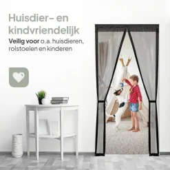 O'DADDY Deurgordijn Deluxe FIBER - Magnetisch Vliegengordijn 150x260 Zwart