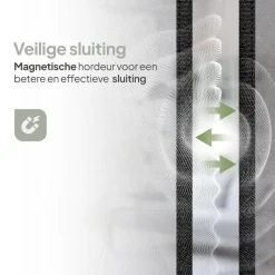 O'DADDY Deurgordijn Deluxe FIBER - Magnetisch Vliegengordijn 100x210 Zwart