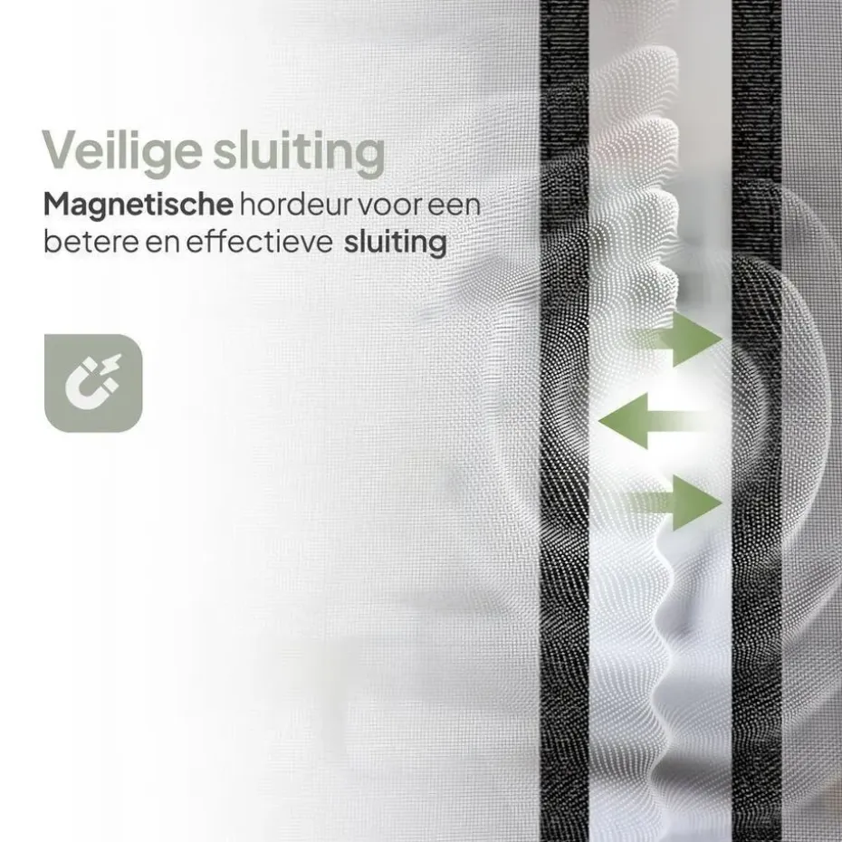 O'DADDY Deurgordijn Deluxe FIBER - Magnetisch Vliegengordijn 100x210 Zwart